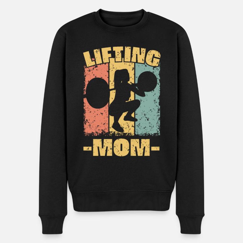Gewichtheben Mama - Männer Premium Bio Pullover - Schwarz