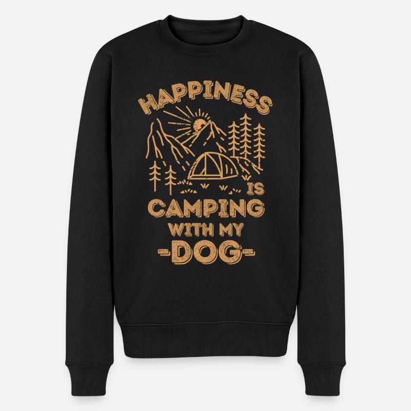 Camping avec chien - Pull Premium bio Homme - noir