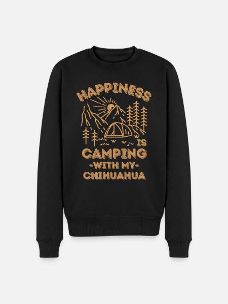 Camping mit Chihuahua - Männer Premium Bio Pullover - Schwarz