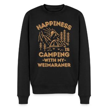 Camping avec un braque de Weimar - Pull Premium bio Homme - noir - Devant - Nico (187cm)