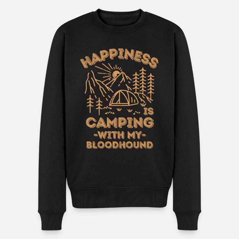Camping mit Bluthund - Männer Premium Bio Pullover - Schwarz
