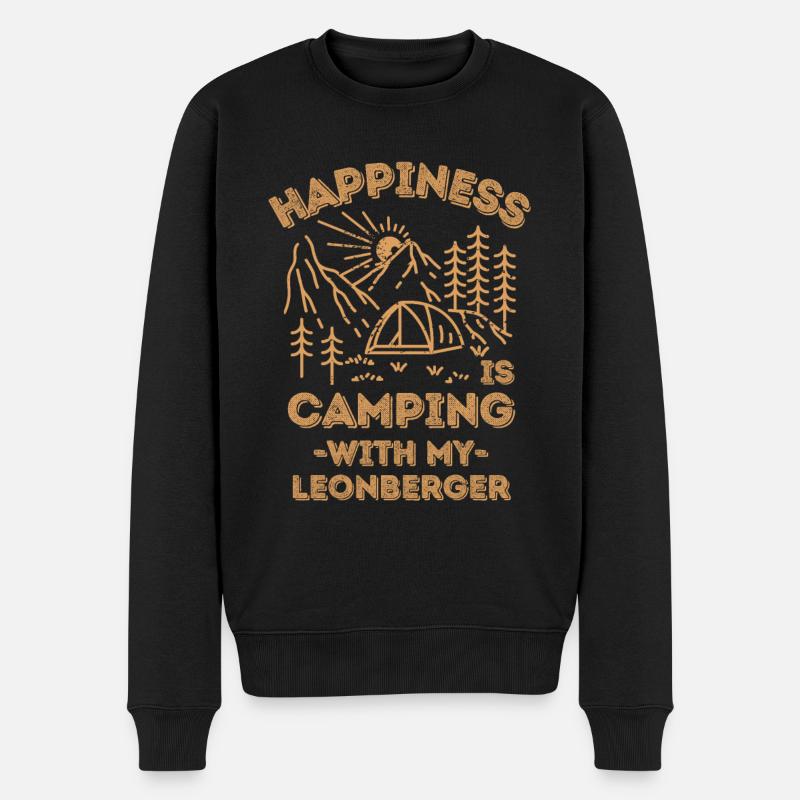 Camping avec le leonberg - Pull Premium bio Homme - noir
