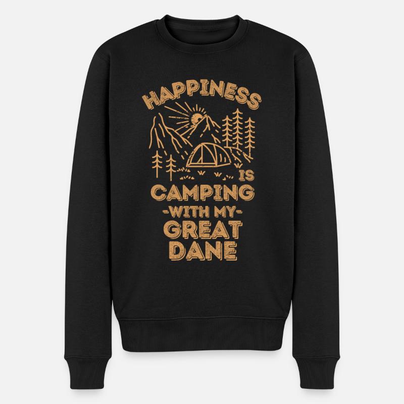 Camping avec grand-danois - Pull Premium bio Homme - noir