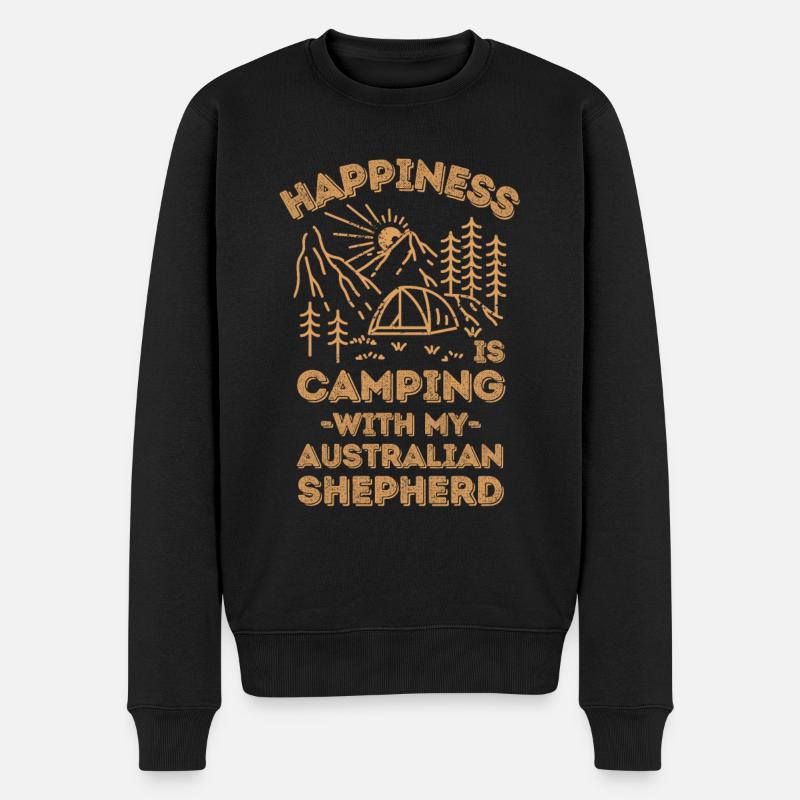Camping avec berger australien - Pull Premium bio Homme - noir