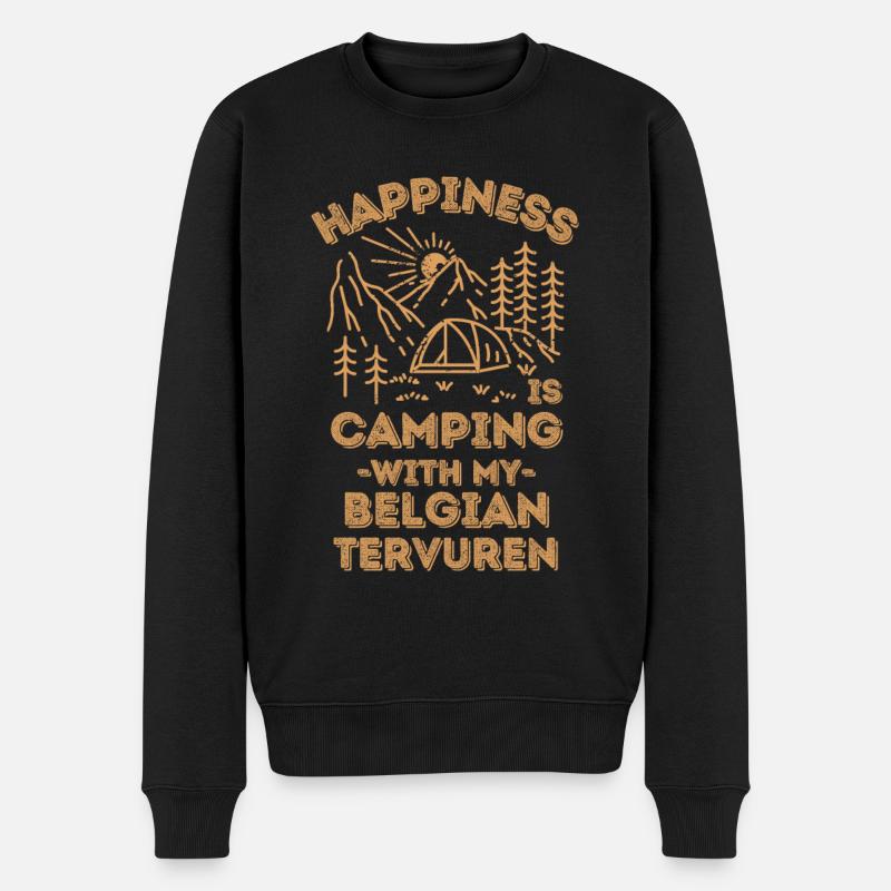 Camping avec belgian-tervuren - Pull Premium bio Homme - noir