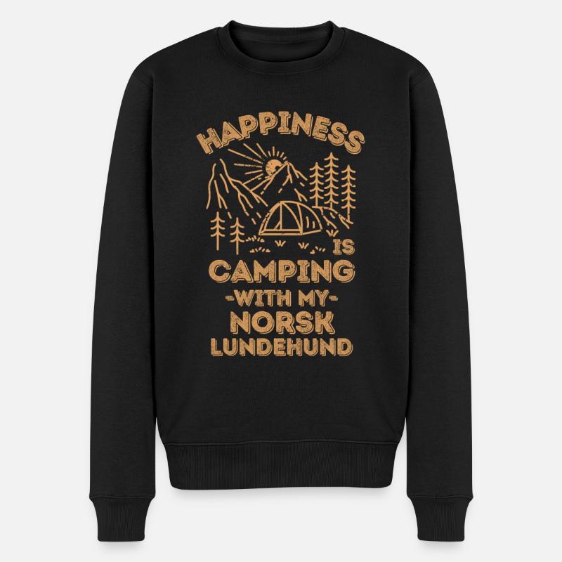Camping avec Norsk lundehund - Pull Premium bio Homme - noir