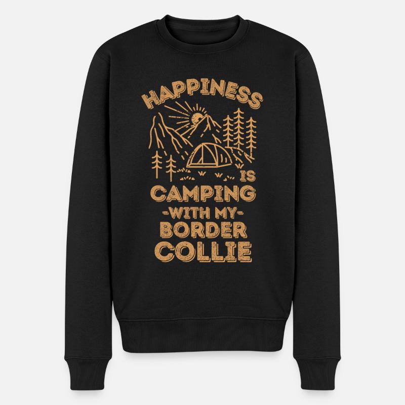 Camping avec border-collie - Pull Premium bio Homme - noir