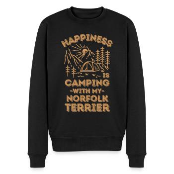 Camping mit Norfolk-Terrier - Männer Premium Bio Pullover - Schwarz - Vorne - Nico (187cm)