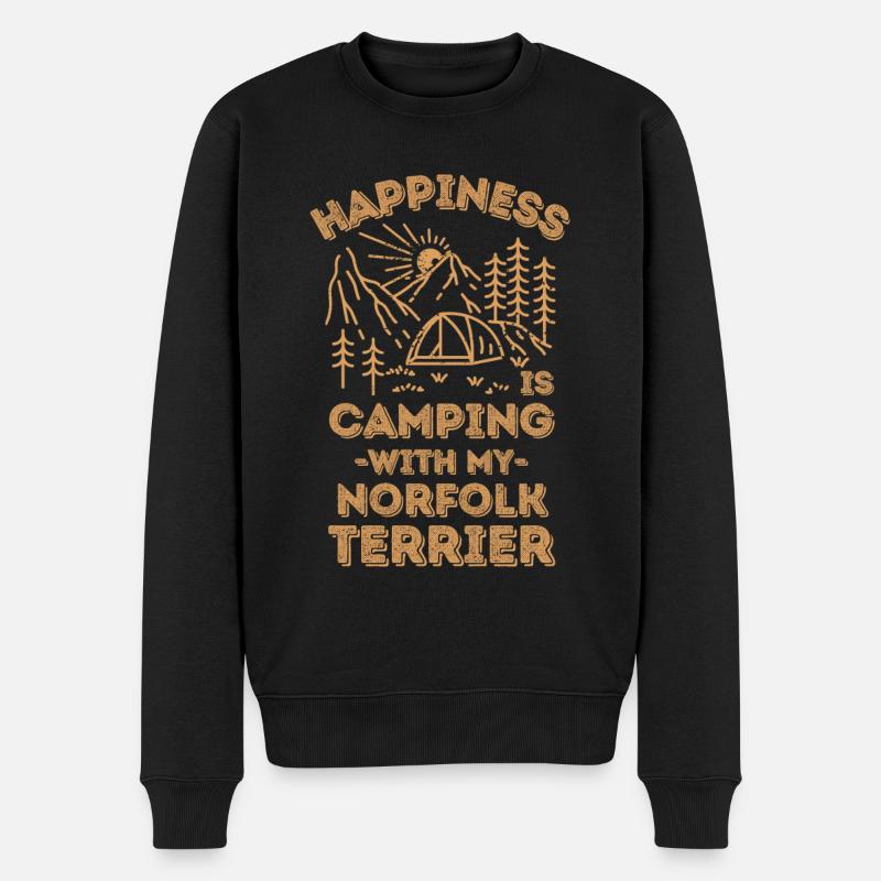 Camping avec norfolk-terrier - Pull Premium bio Homme - noir
