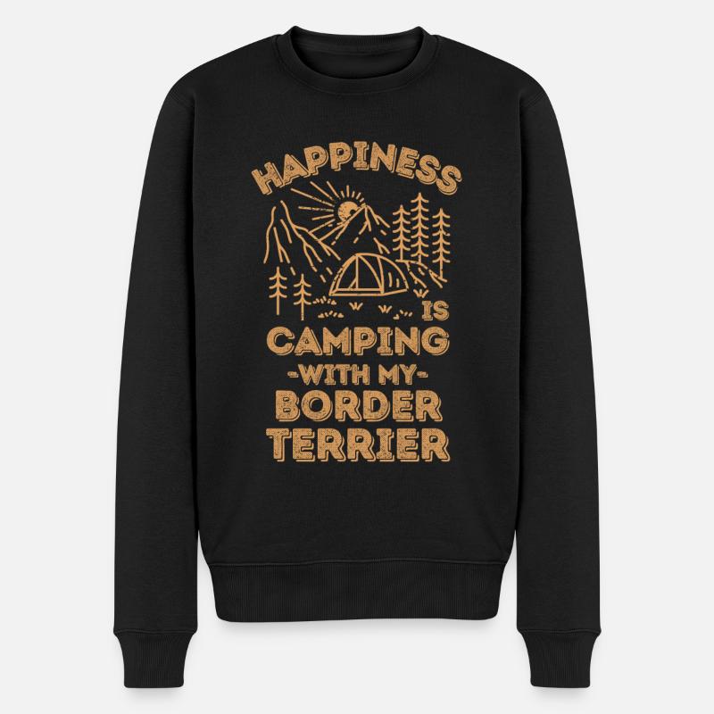 Camping avec border-terrier - Pull Premium bio Homme - noir