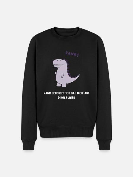 Dino - Männer Premium Bio Pullover - Schwarz