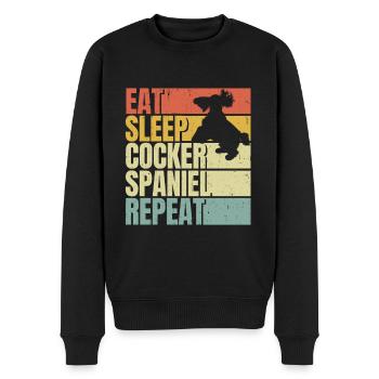 Manger dormir Cocker-épagneul répéter - Pull Premium bio Homme - noir - Devant - Nico (187cm)