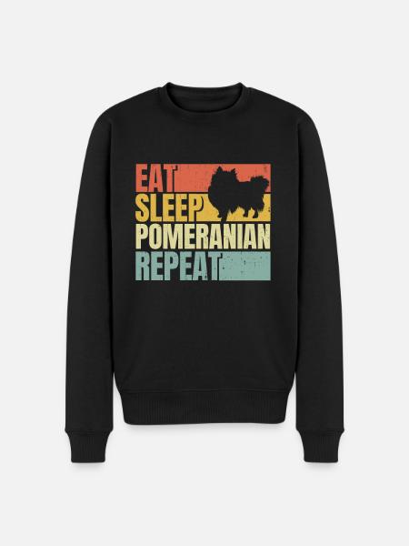 Eat sleep Pomeranian repeat - Men's Premium Organic Jumper - black