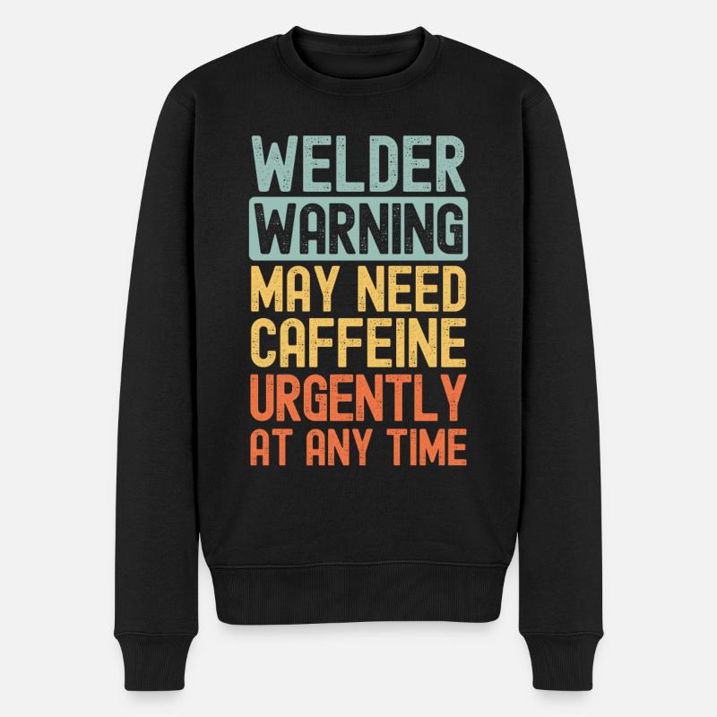 Schweißer brauchen dringend Kaffee - Männer Premium Bio Pullover - Schwarz