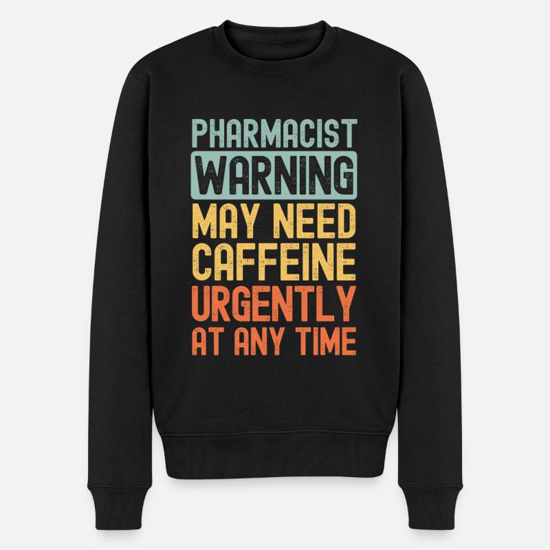 Apotheker brauchen dringend Kaffee - Männer Premium Bio Pullover - Schwarz