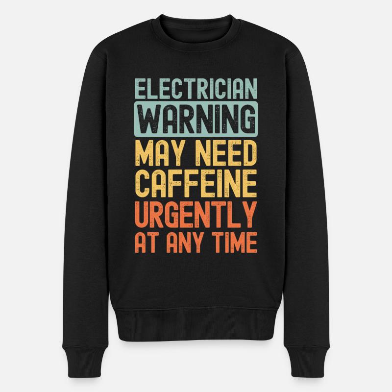 Elektriker brauchen dringend Kaffee - Männer Premium Bio Pullover - Schwarz