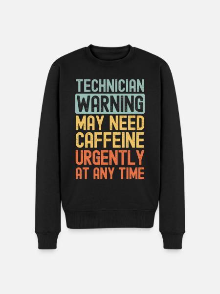 Technician need coffee urgently - Men's Premium Organic Jumper - black