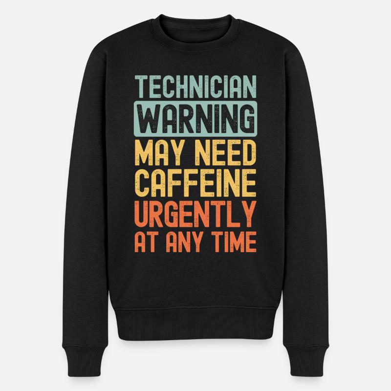Technician need coffee urgently - Men's Premium Organic Jumper - black