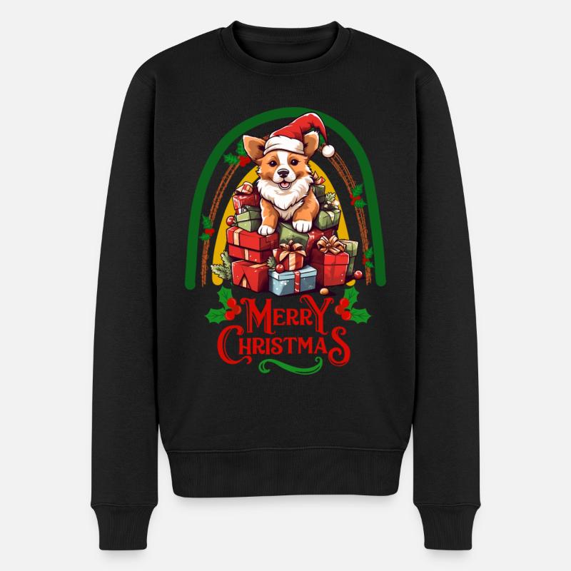 Corgi Noël - Pull Premium bio Homme - noir