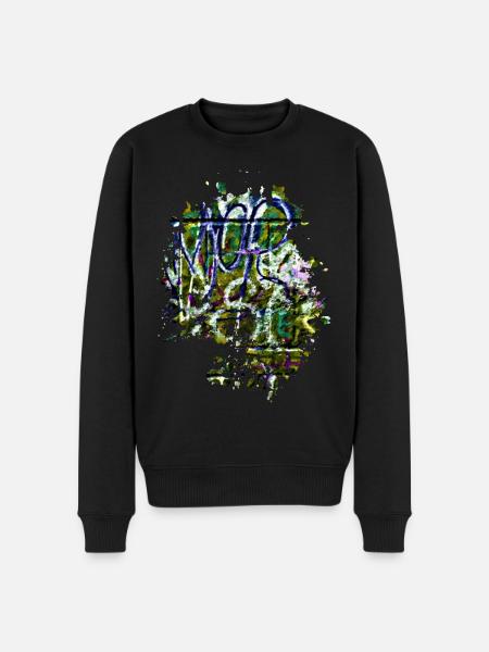 Graffiti - Männer Premium Bio Pullover - Schwarz