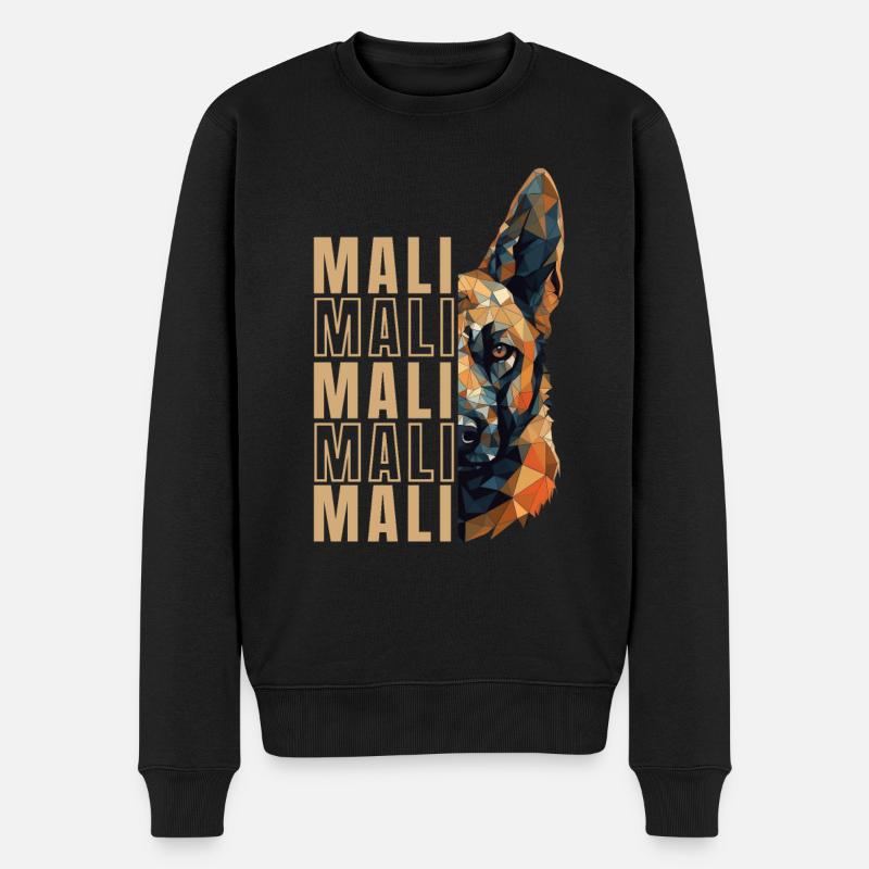 Géométrie des amoureux malinois belges - Pull Premium bio Homme - noir