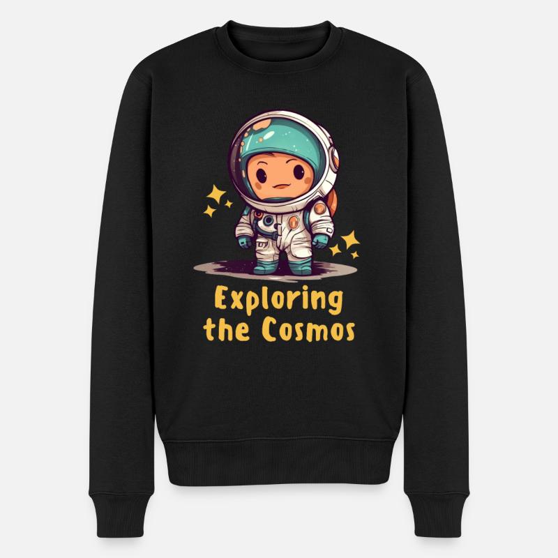 Kleiner Astronaut - Männer Premium Bio Pullover - Schwarz