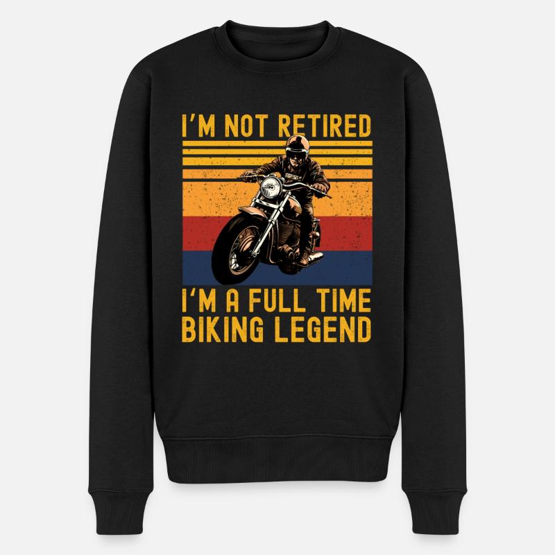 Motorrad retro Pensionär Rentner - Männer Premium Bio Pullover - Schwarz