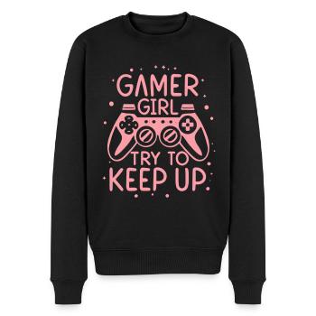 Gamer Girl essaie de suivre - Pull Premium bio Homme - noir - Devant - Nico (187cm)