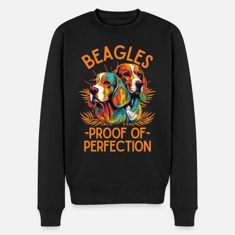 Beagle Liebhaber Bunter Beagle - Männer Premium Bio Pullover - Schwarz