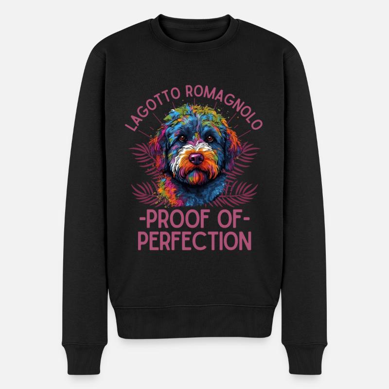 Farbenfroher Lagotto Romagnolo - Männer Premium Bio Pullover - Schwarz
