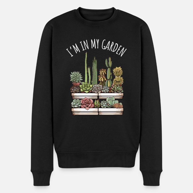 Succulentes drôle de dicton - Pull Premium bio Homme - noir