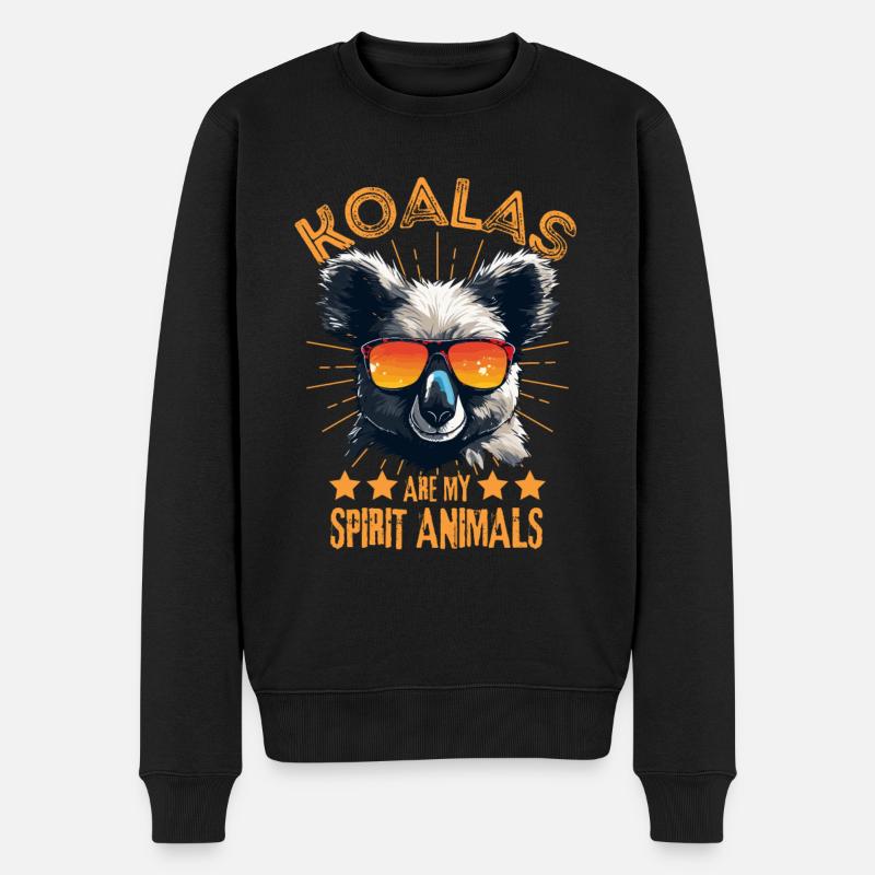 Koala avec lunettes de soleil - Pull Premium bio Homme - noir
