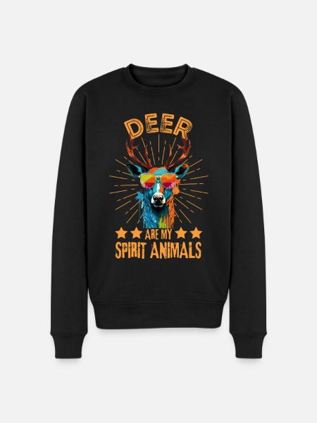 Deer with sunglasses - Men's Premium Organic Jumper - black