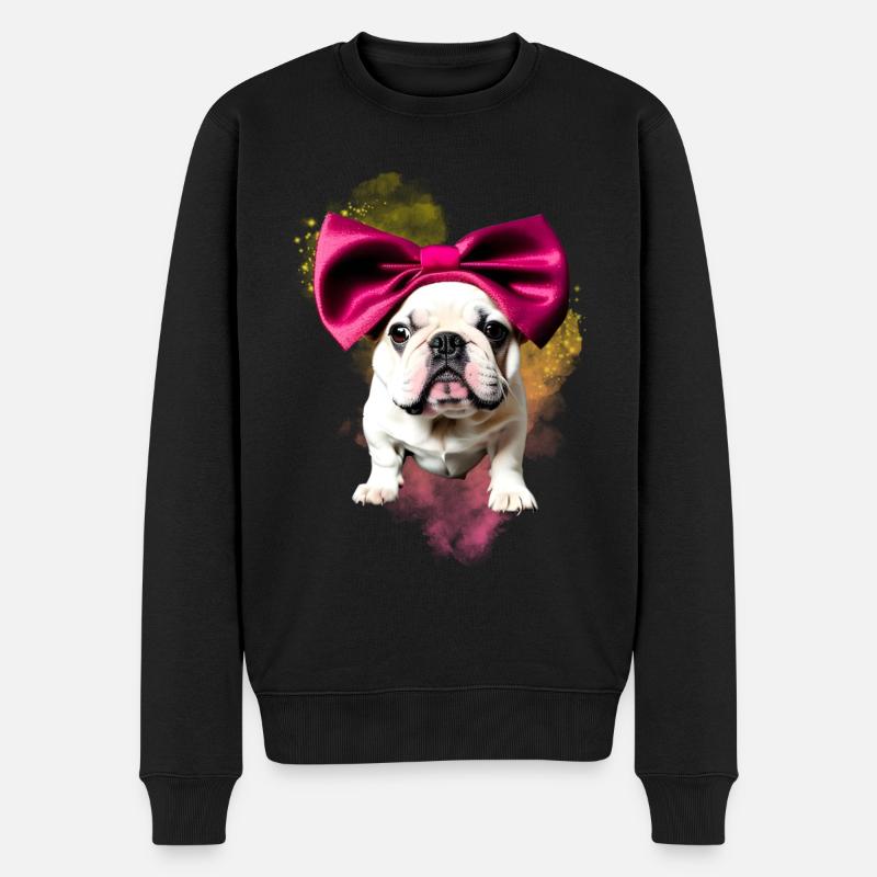 Hundesprüche Hund Hunde Bulldogge - Männer Premium Bio Pullover - Schwarz