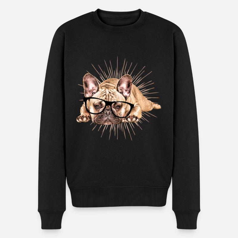 FRANZÖSISCHE BULLDOGGE Hund Hunde Bulldogge - Männer Premium Bio Pullover - Schwarz
