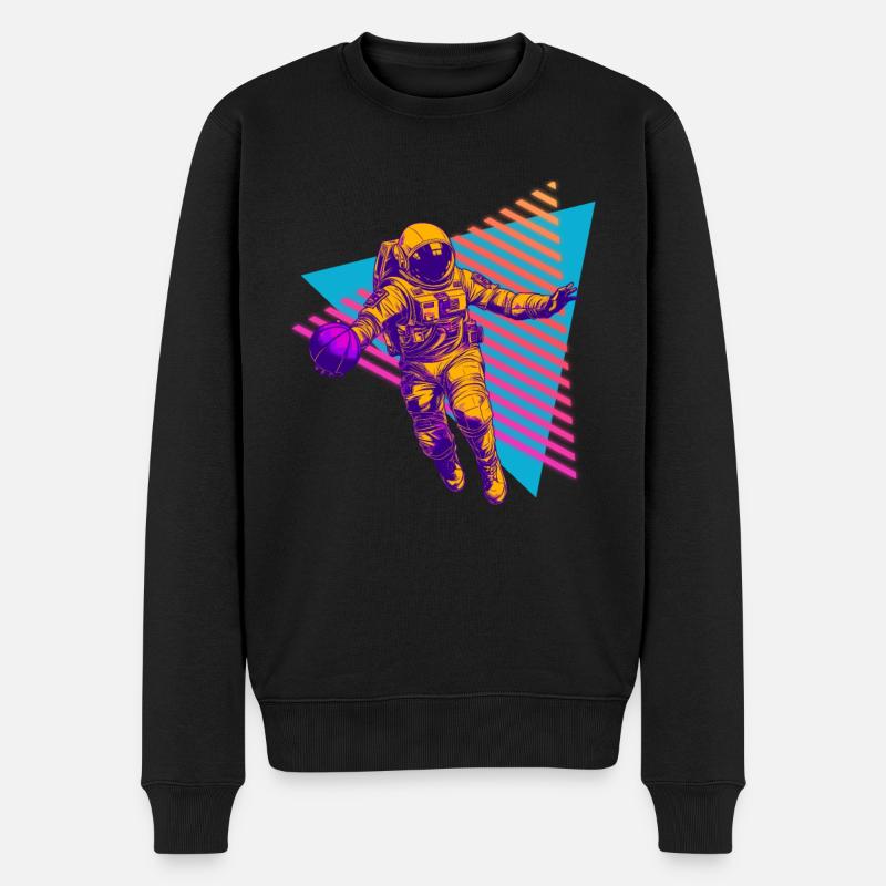 Basketball Astronaute 80s 90s - Pull Premium bio Homme - noir