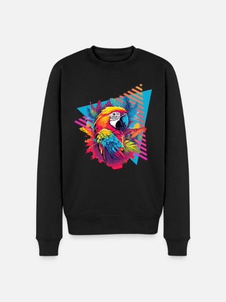 Parrot 80s style - Men's Premium Organic Jumper - black