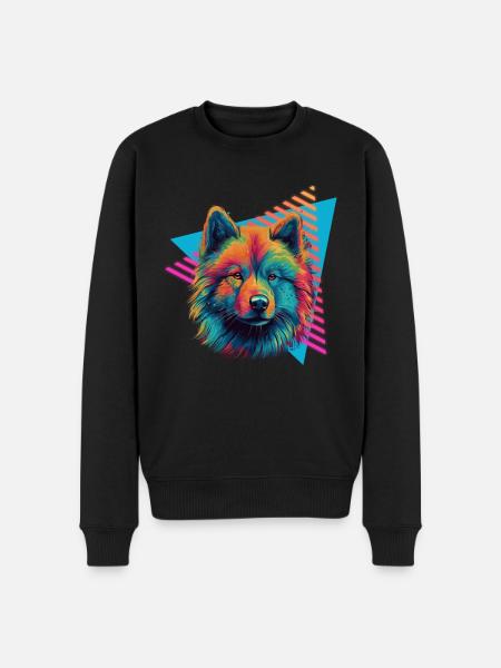 Samoyed 80s style - Men's Premium Organic Jumper - black