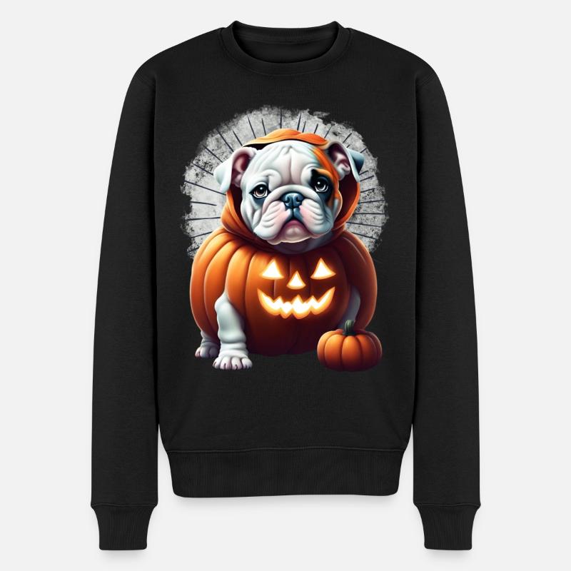 Bouledogue Halloween chien CHIENS - Pull Premium bio Homme - noir
