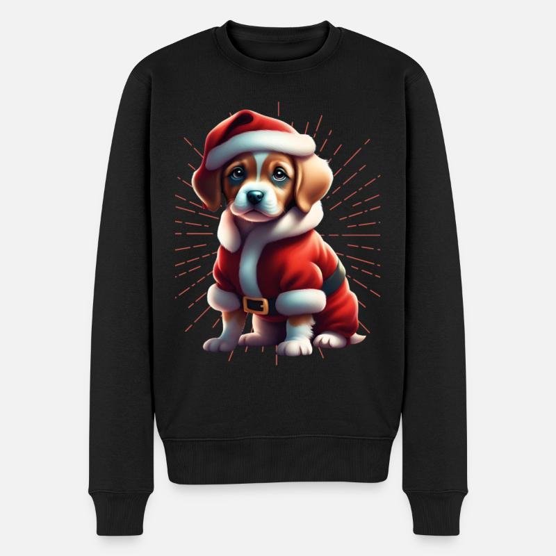 Frohe Weihnachten Hund Hunde - Männer Premium Bio Pullover - Schwarz