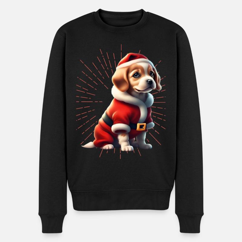 Joyeux Noël Chien Chiens - Pull Premium bio Homme - noir