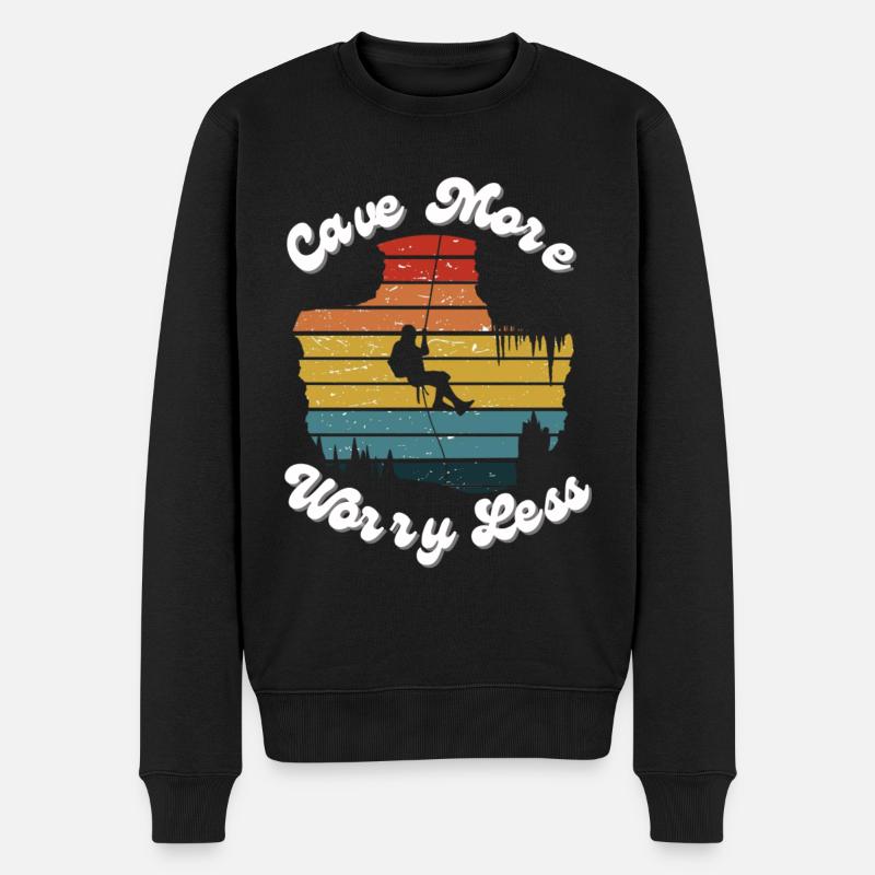 Cave more, Worry less - Pull Premium bio Homme - noir