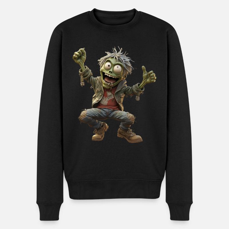 Marvin le zombie vert joyeux - Pull Premium bio Homme - noir