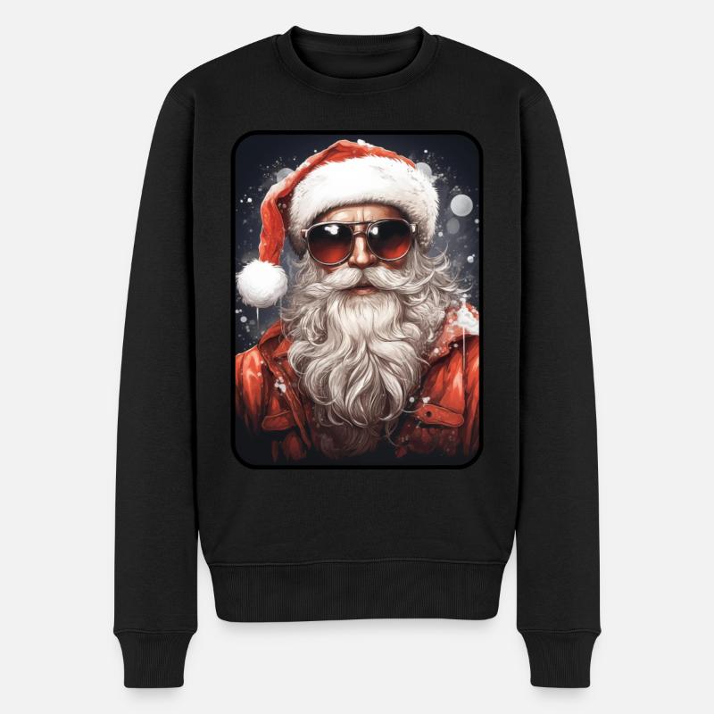 Cool Santa Claus - Männer Premium Bio Pullover - Schwarz