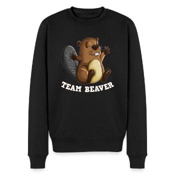 Biber Freunde Kinder Biberliebhaber Waldtier - Männer Premium Bio Pullover - Schwarz - Vorne - Nico (187cm)