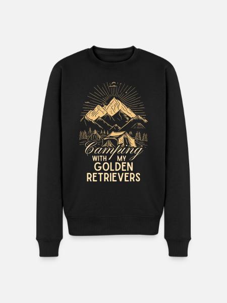 Golden Retrievers Camping - Pull Premium bio Homme - noir