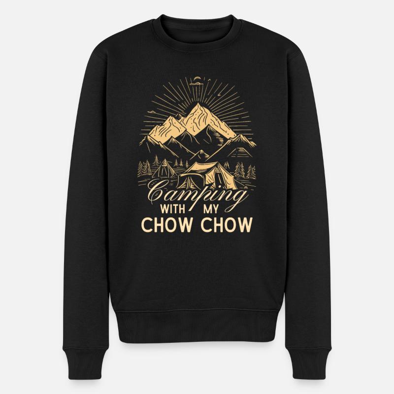 Chow Chow Camping Camping Randonnée - Pull Premium bio Homme - noir