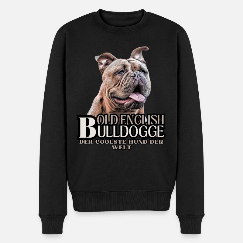 VIEUX BOULEDOGUE ANGLAIS CHIEN CHIENS - Pull Premium bio Homme - noir