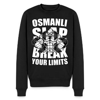 OSMANLI SLAP-LIMIT - Männer Premium Bio Pullover - Schwarz - Vorne - Nico (187cm)