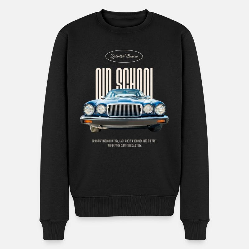 Muscle car à l’ancienne - Pull Premium bio Homme - noir
